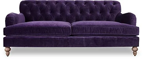 JVmoebel Canapé design 3 places Chesterfield - Tissu - Violet