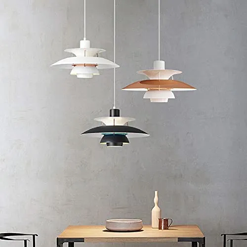 Nordic E27 Lampe suspension moderne avec parapluie coloré pour salle à manger Blanc Ø 40 cm