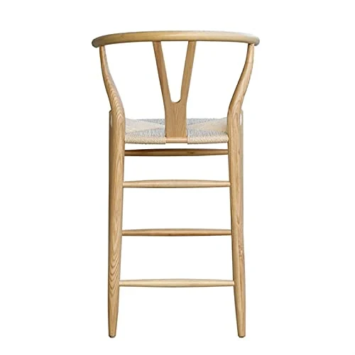 Tabourets de bar pivotants avec dos, Chaise High Bar wo-od Bar Wishbone Salle à manger Salle à manger Naturel Rattan Chaise de salle à manger by CHENGSYSTE ( Color : Brown , Size : 57*61*107*77cm )