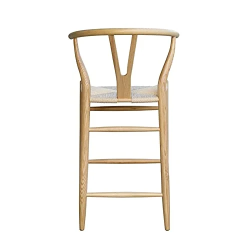 Tabourets de bar pivotants avec dos, Chaise High Bar wo-od Bar Wishbone Salle à manger Salle à manger Naturel Rattan Chaise de salle à manger by CHENGSYSTE ( Color : Brown , Size : 57*61*107*77cm )
