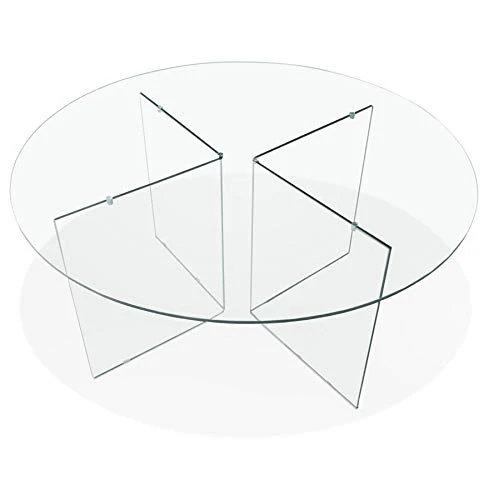 Alterego Table de Salle à Manger Ronde en Verre 'Bobby Table Round' Design - Ø 120 cm