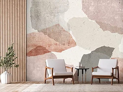 murando Papier peint intissé Abstrait 350x256 cm Décoration Murale XXL Poster Tableaux Muraux Tapisserie Photo Trompe l'oeil Béton rose a-A-0843-a-a