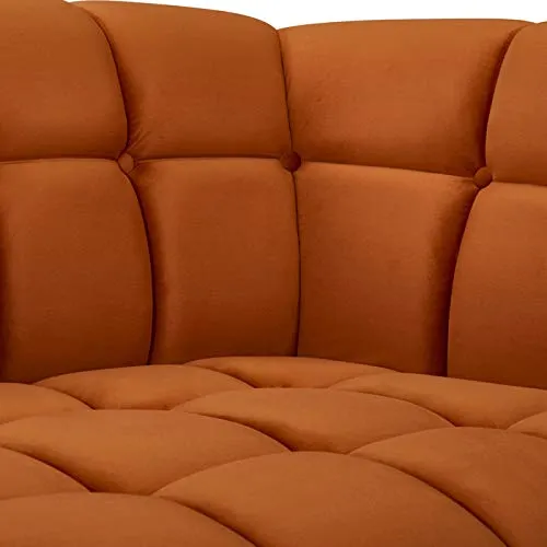 Rendez vous déco Canapé Mona 2 Places en Velours Orange Curcuma