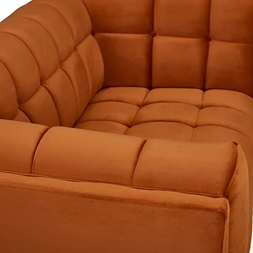 Rendez vous déco Canapé Mona 2 Places en Velours Orange Curcuma