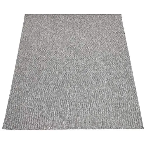Tapis Intérieur Et Extérieur Balcon Terrasse Tapis Cuisine Monochrome Moucheté, Dimension:200 cm carré, Couleur:Gris