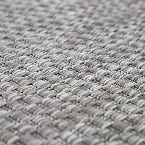 Tapis Intérieur Et Extérieur Balcon Terrasse Tapis Cuisine Monochrome Moucheté, Dimension:200 cm carré, Couleur:Gris