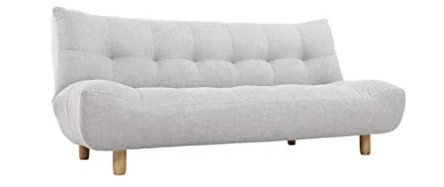Miliboo Canapé Convertible scandinave Gris et chêne Yumi