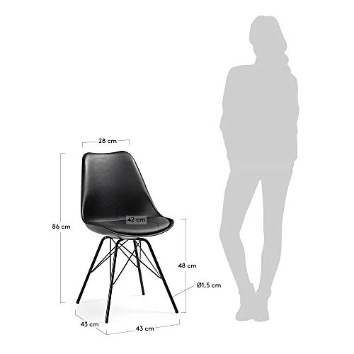 LF - Chaise Lot de 4 chaises Lars noir