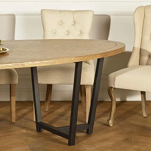 Robin des bois - Grande Table Repas Ovale Bois et métal, Jackson