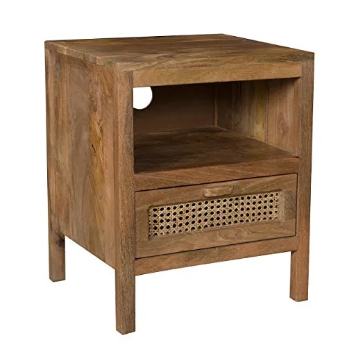 Rendez vous déco Table de Chevet en cannage Tiki