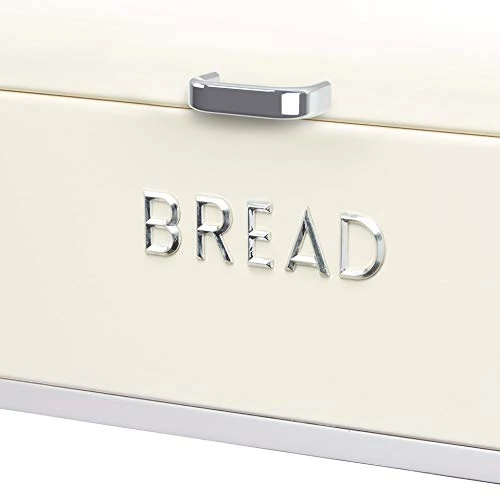 KitchenCraft Lovello Boîte à Pain en Acier, 42 x 22 x 18 cm, Couleur Crème
