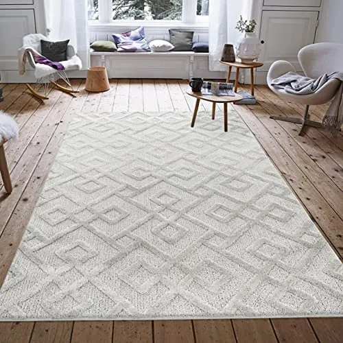 Pisa - MUDA - Tapis Berbère à Relief - Crème 200 x 290 cm