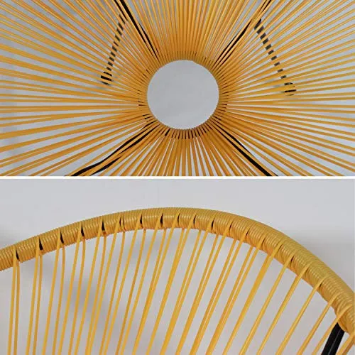 Alice's Garden - Fauteuil Acapulco Forme d'oeuf - Jaune - Fauteuil 4 Pieds Design rétro. Cordage Plastique. intérieur/extérieur
