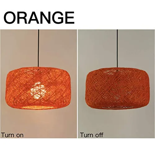 Ficelle en rotin tissée à la main suspension en rotin lin plafonnier oiseau nid abat-jour lustre plafonnier pour restaurant, café, chambre à coucher, 30 cm / 12 pouces