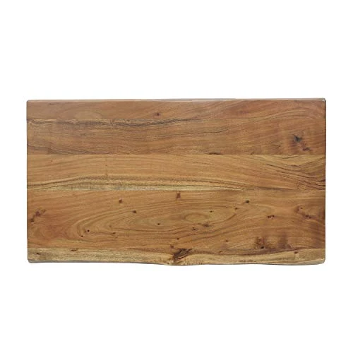 WOMO-DESIGN Table Basse pour Salon - 110 x 60 x 39 cm - en Bois d`Accacia Massif Naturel - Pieds en Epingle à Cheveux en Métal Noir - Design Moderne - Table d'Appoint pour Salon - Fait à Main