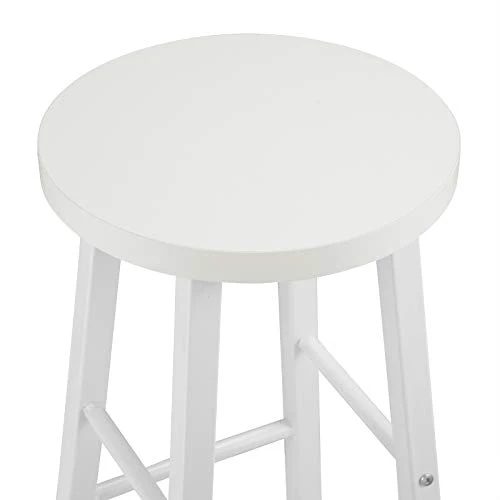 WOLTU BH130ws-2 Lot de 2 Tabourets de Bar Tabouret de Bistrot Structure en Acier Stable et Durable Surface d'assise en MDF,Blanc
