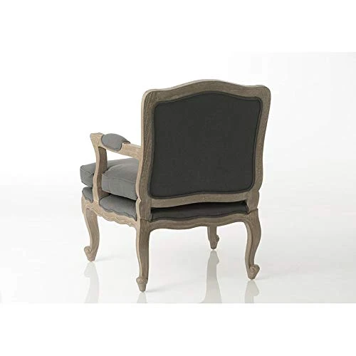 Amadeus Fauteuil Bergère Style Classique Chic Tissu Gris