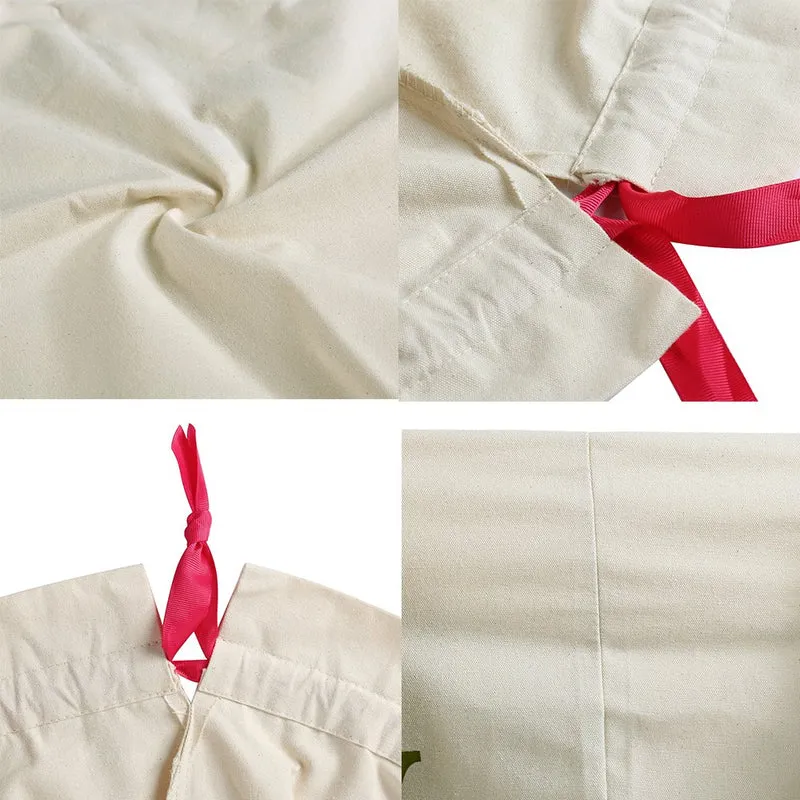 Sac de noel cadeau Santa Sacks Personnalisé Toile de jute Extra Large 19.7" X 26.8" Avec cordon rouge pour Noël présente des décorations de cadeaux de Noël et des cadeaux de fête (Grand)