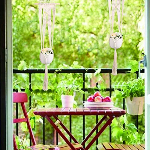Porte- Plantes suspendues Macramé de Suspension de Plante pour Décoration de Jardin intérieur/ extérieur Décoration de la Maison
