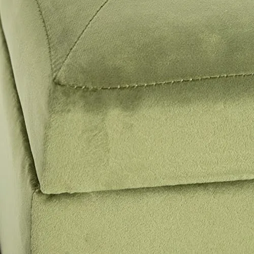 Lolahome Banc coffre en velours et métal vert de 83 x 40 x 43 cm