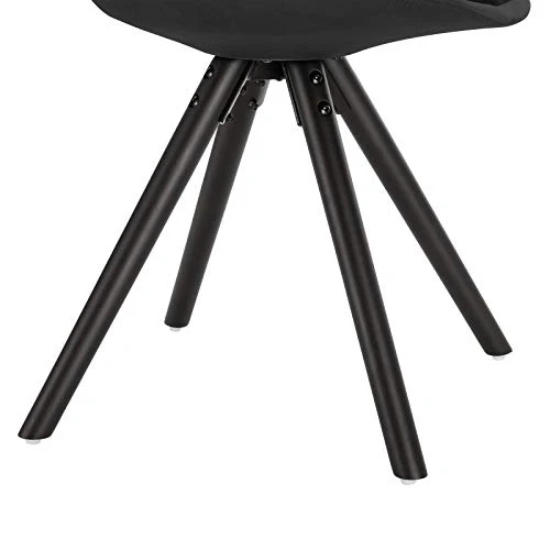 WOLTU Lot de 4 Chaises de Salle à Manger Chaises de Cuisine en Velours,Chaises de Relax Nouveau Design Noir BH196sz-4