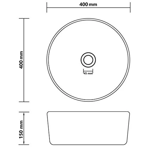 vidaXL Lavabo Rond de Luxe Vasque à Poser de Toilette Lave-mains de Salle de Bain Vestiaire Cuisine Maison Intérieur Rose Mat 40x15 cm Céramique