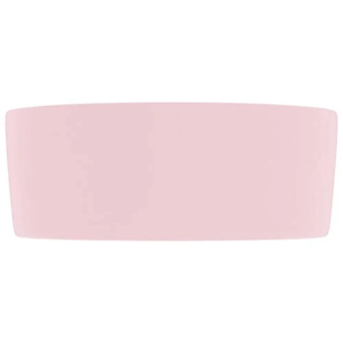 vidaXL Lavabo Rond de Luxe Vasque à Poser de Toilette Lave-mains de Salle de Bain Vestiaire Cuisine Maison Intérieur Rose Mat 40x15 cm Céramique