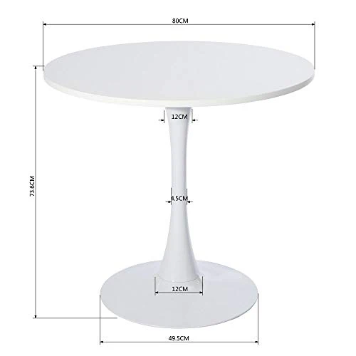FURNITURE-R France Table à Manger Ronde Design en Bois, 80 * 75cm
