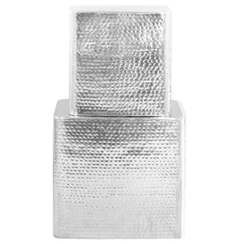 vidaXL 2X Table Basse Argenté Aluminium Table de Canapé Salon Séjour Meuble