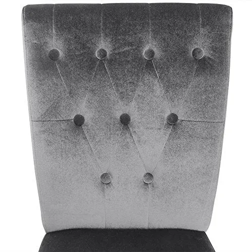 INTENSEDECO Lot de 2 chaises capitonnées Chaza Velours Gris