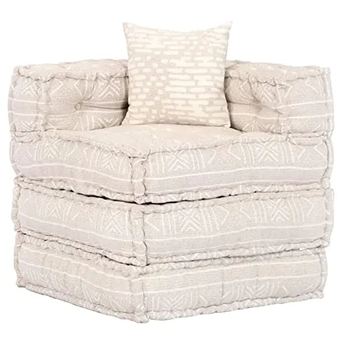 Leepesx Pouf Modulaire à 2 Places Canapé Convertible de Salle de Séjour Sofa de Salon Canapé-lit de Salle de Séjour Maison Intérieur Beige Tissu