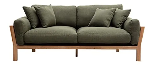 Miliboo Canapé scandinave 3 Places déhoussable Kaki KYO