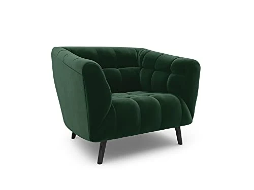 Fauteuil Velours, Etoile, 1 Place, Vert Bouteille, 113x91x77