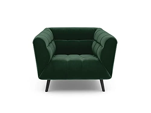 Fauteuil Velours, Etoile, 1 Place, Vert Bouteille, 113x91x77