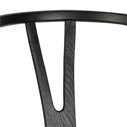 Tomile Wishbone Chaise en Y en bois massif et rotin naturel