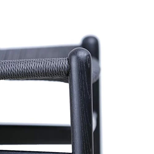 Tomile Wishbone Chaise en Y en bois massif et rotin naturel