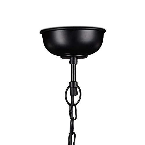 Relaxdays Lampe à suspensions style industriel Shabby luminaire de plafond métal diamètre 40,5 cm LED , noir
