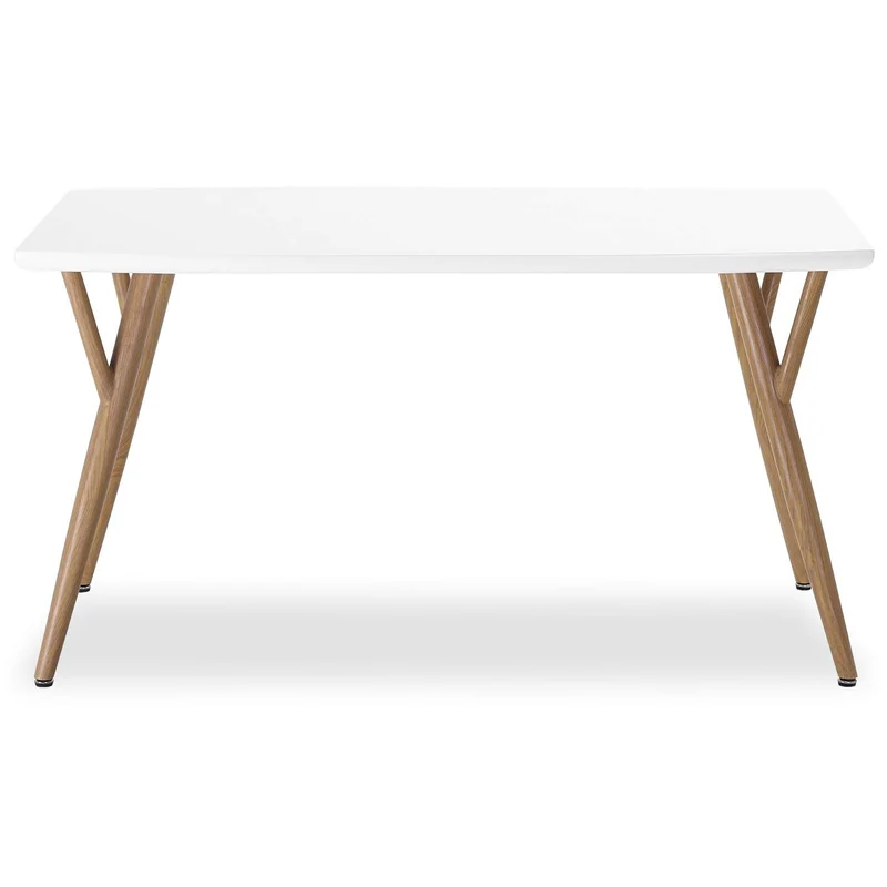 INTENSEDECO Table Style scandinave Mya Blanc - 4 à 6 Personnes