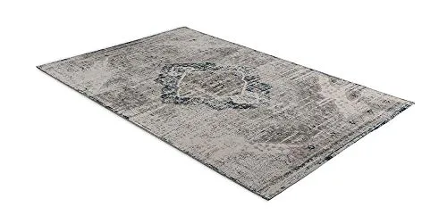 LIFA LIVING Tapis en Laine synthétique, Tapis de Style Vintage, Tapis de Salon et de Chambre à Coucher, Disponible en Beige & Bleu Fonce, 160 x 230 cm