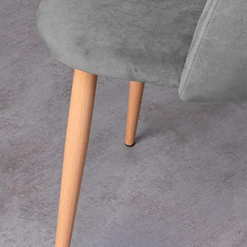 Chaise Ronde Velours Gris Clair