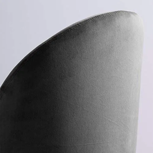 Chaise Ronde Velours Gris Clair