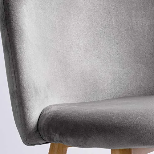 Chaise Ronde Velours Gris Clair
