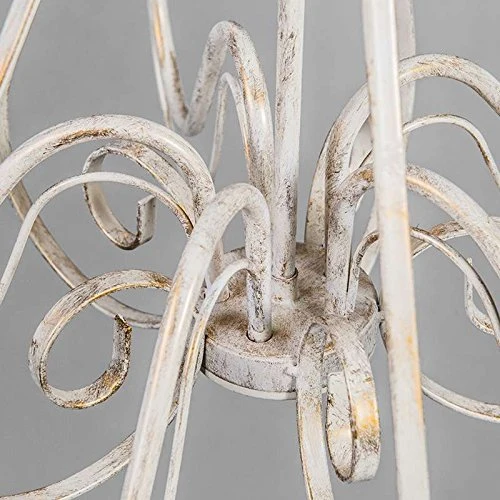 Qazqa Lustre | Chandelier Classique Rustique - Giuseppe Hl Lampe Blanc Crème - E14 - Convient pour LED - 5 x 40 Watt