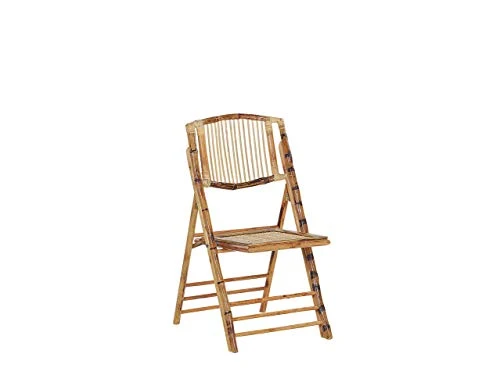 Beliani - Lot de 4 Chaises Pliantes - Trentor - en Bambou et Rotin, Marron