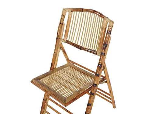 Beliani - Lot de 4 Chaises Pliantes - Trentor - en Bambou et Rotin, Marron