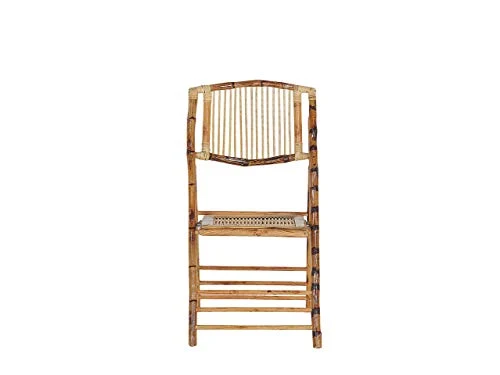 Beliani - Lot de 4 Chaises Pliantes - Trentor - en Bambou et Rotin, Marron
