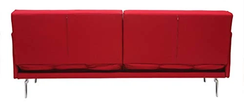Miliboo Canapé Convertible Design 3 Places en Tissu Rouge Elin