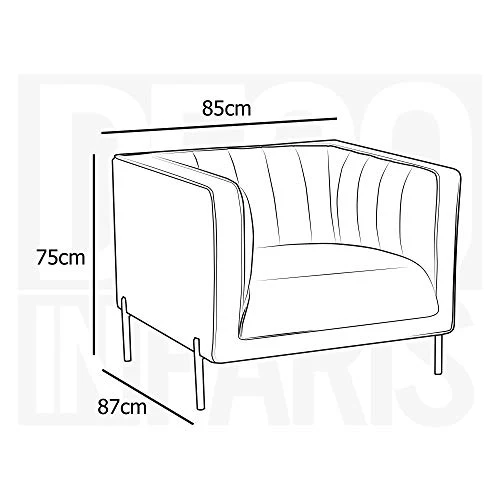 DecoInParis Fauteuil Moderne en Velours Pieds doré Roby (Vert)