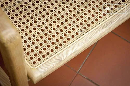 Rocking Chair en cannage Aksel - Bois Massif, Esthétique intemporelle, Produit 100% Bois, Bois de Rotin | Un Rocking Chair pour célébrer Le Retour du cannage - Beige (L59 x H83 x P75 cm)