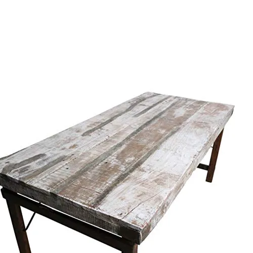 MATHI DESIGN Table Blanche Vintage Pliante